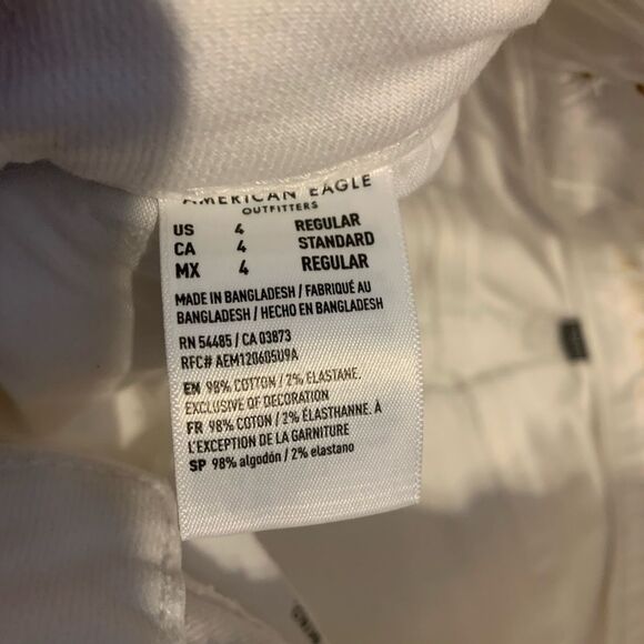 American Eagle Size 4 Outfitters White Stretch Jeans - Picture 4 of 5